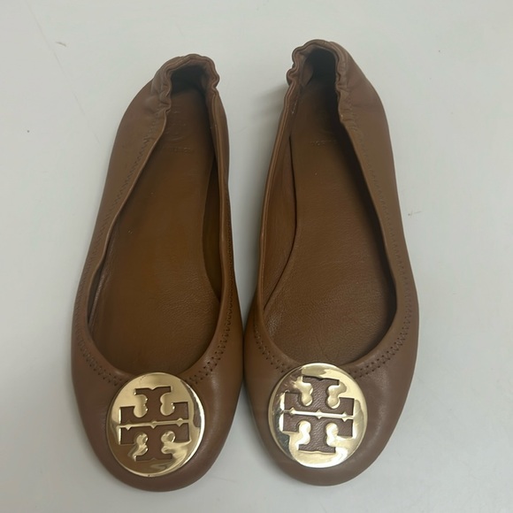 Tory Burch Shoes - Tory Burch Minnie Travel Ballet Tan Flats